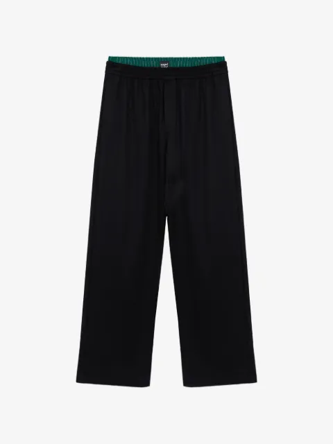 MSGM logo-patch layered-waistband trousers