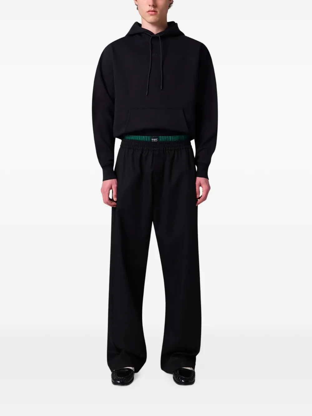 MSGM Broek met gelaagde tailleband en logopatch Zwart