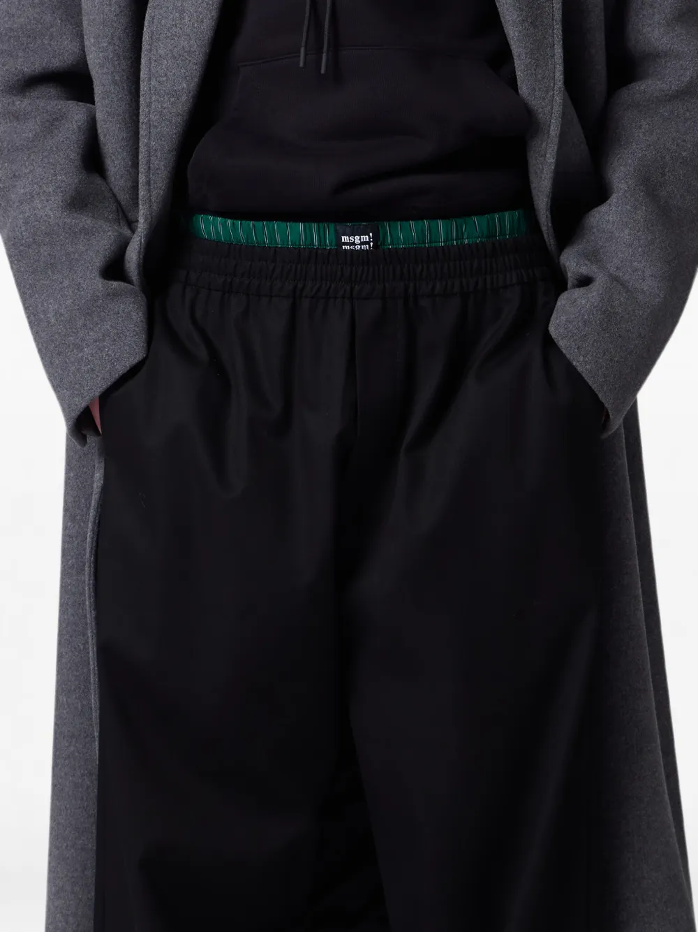 MSGM Broek met gelaagde tailleband en logopatch Zwart