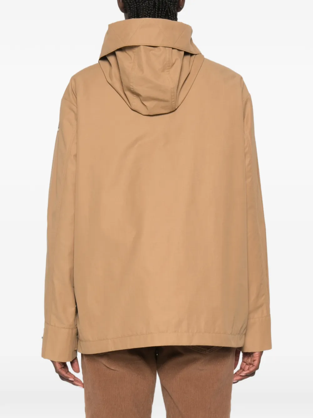 Moncler Jack met capuchon en logopatch Bruin