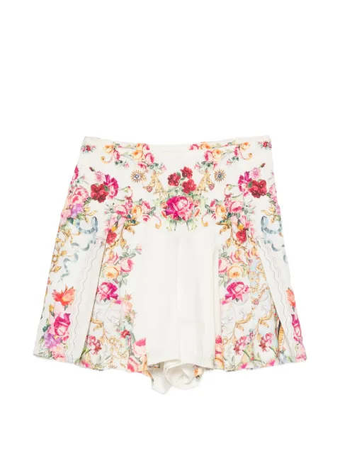Camilla shorts med krystaludsmykning og blomstertryk