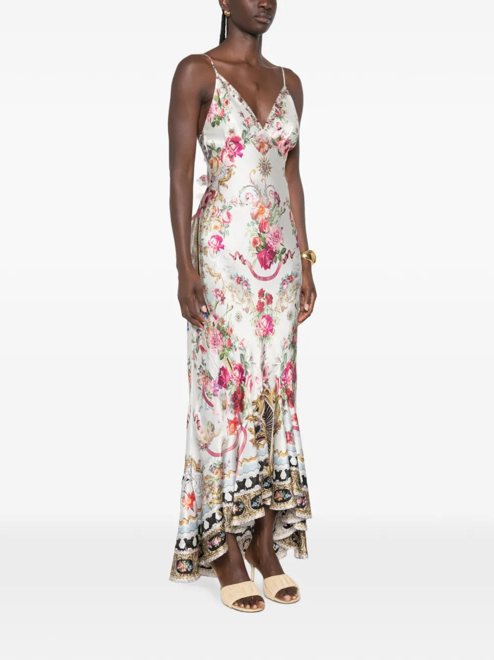 Camilla Jurk met bloemenprint Wit