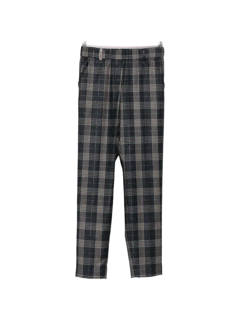 Peserico Check-pattern Trousers In 블루