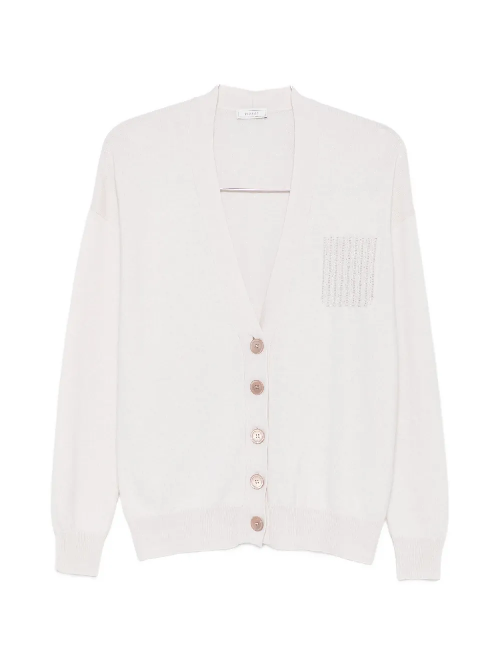 Peserico bead-embellished V-neck cardigan - Neutrals