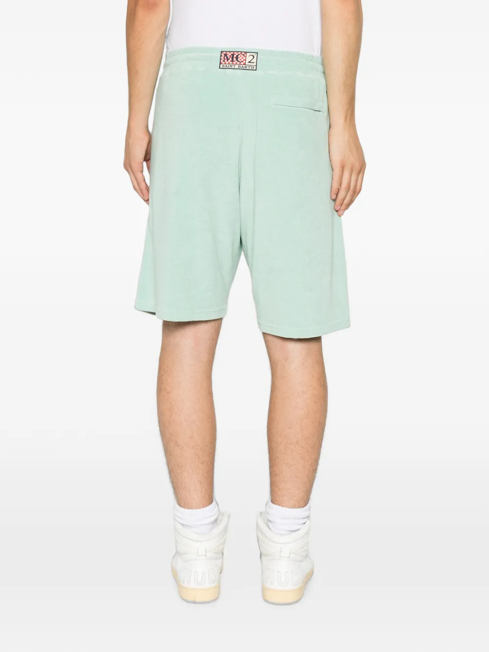 MC2 Saint Barth Randle Sponge shorts van badstof met trekkoord Groen
