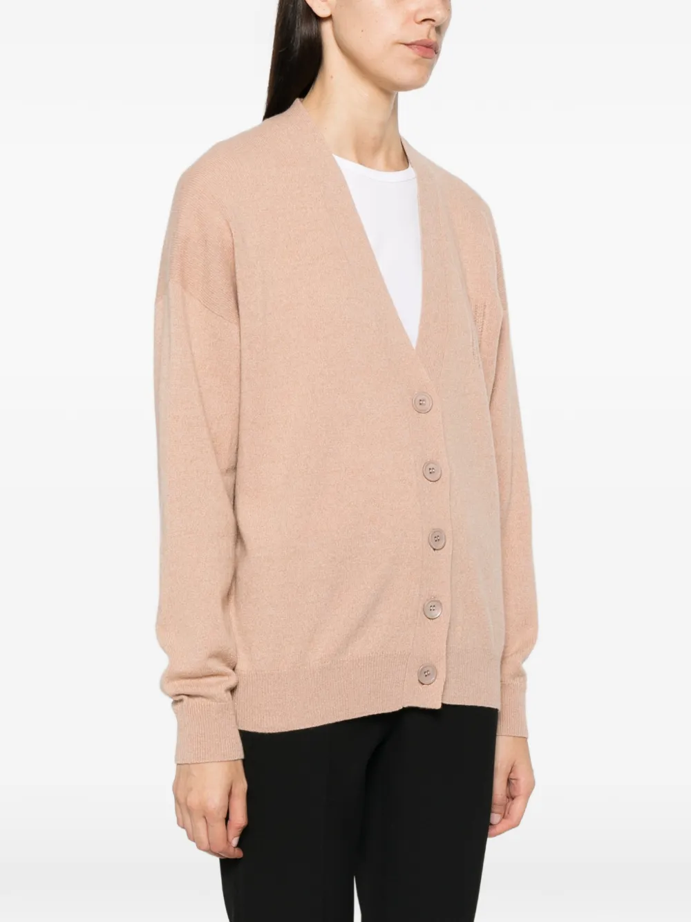 Peserico Vest met V-hals en zak verfraaid met kralen Beige