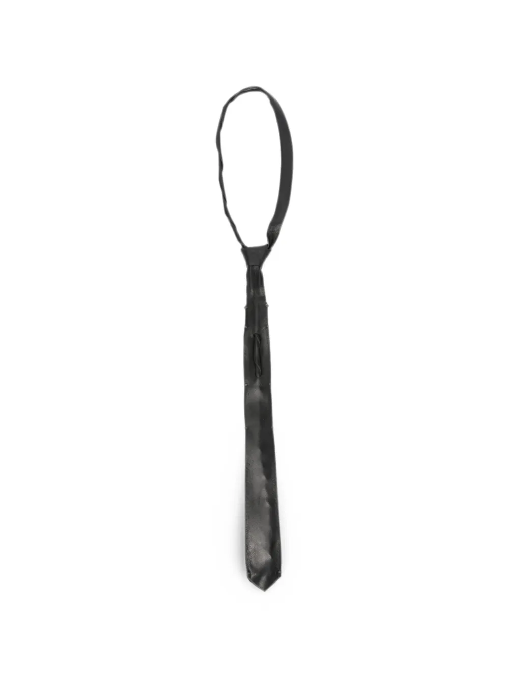 Layer Zero stitched leather tie - Nero