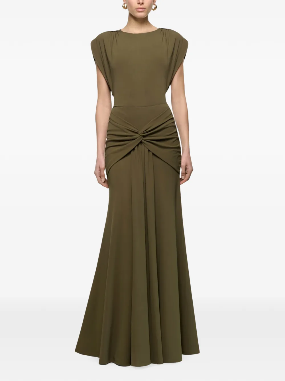 Roland Mouret Gedrapeerde rok met gedraaid detail Groen