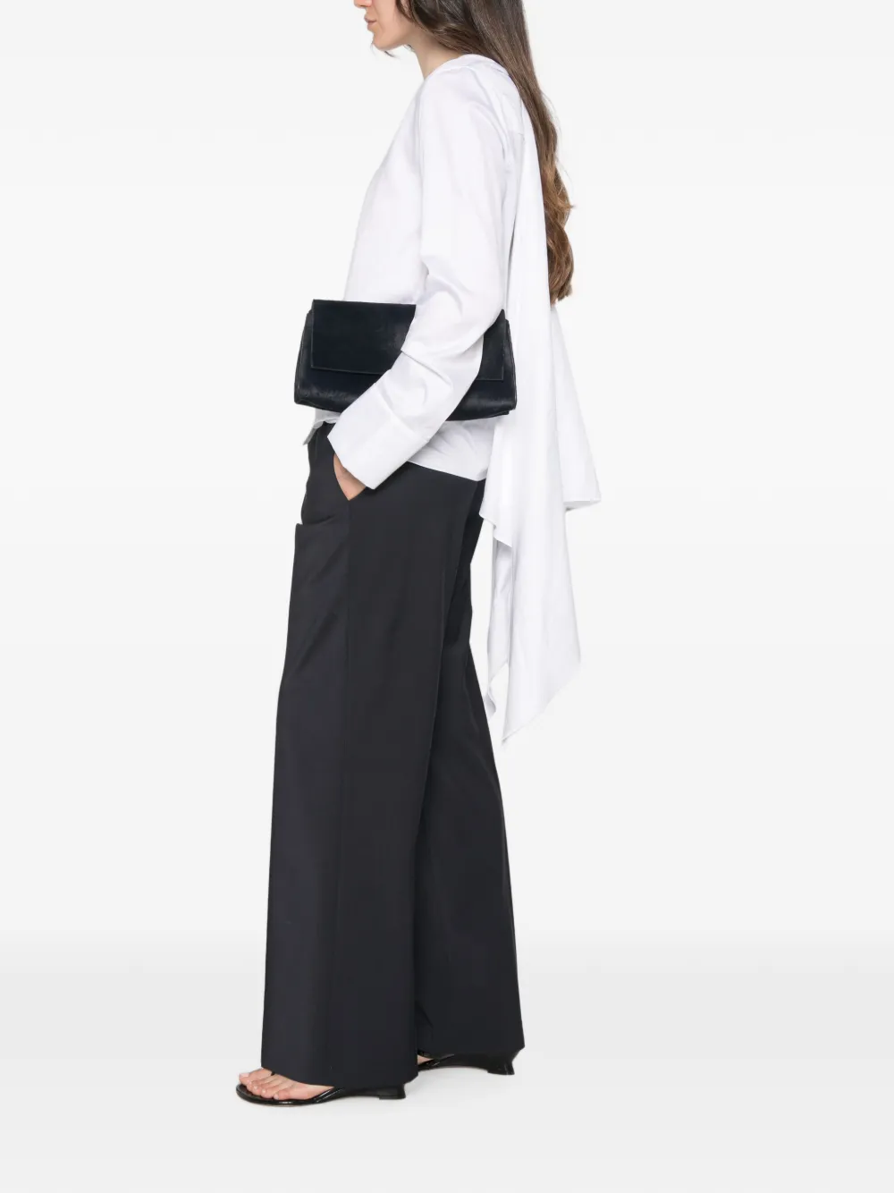 Peserico elasticated-waistband pressed-crease trousers Blauw