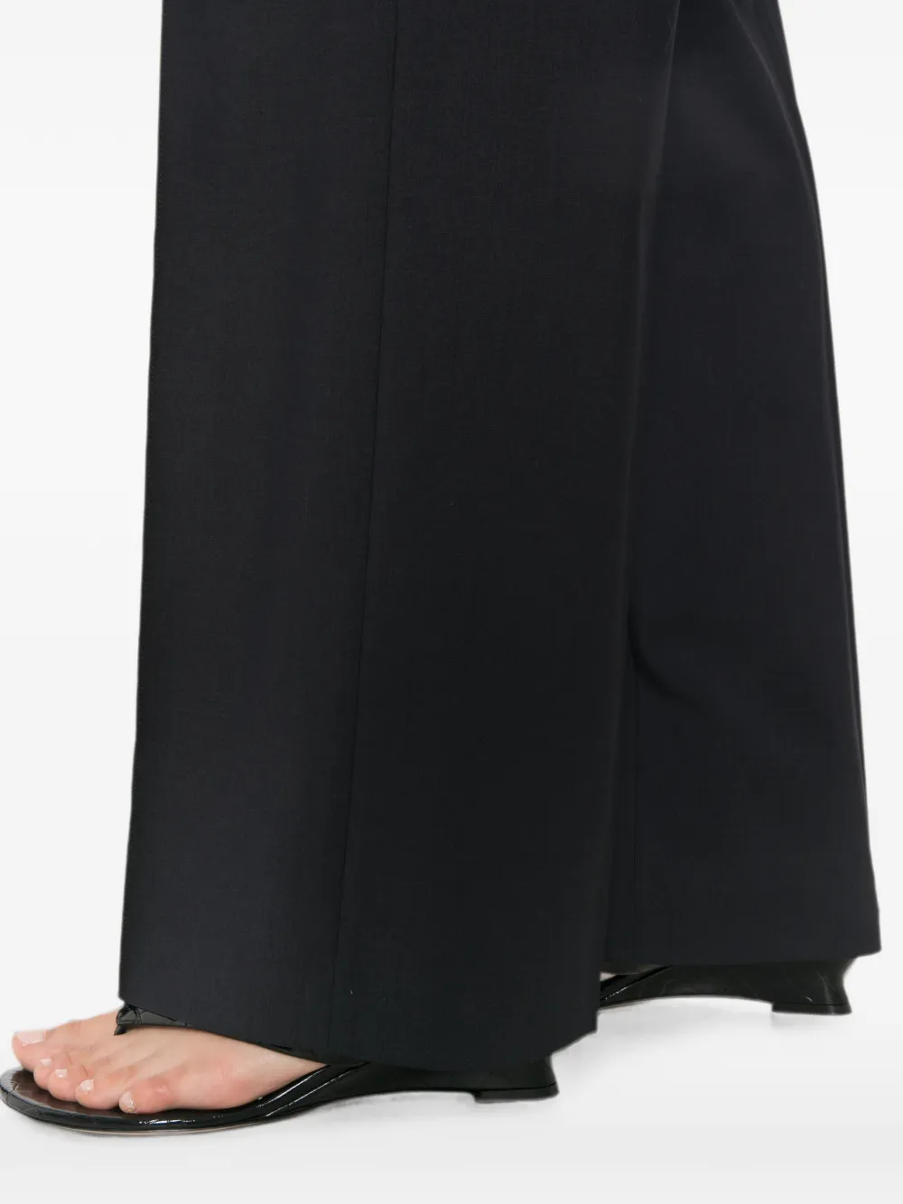 Peserico elasticated-waistband pressed-crease trousers Blauw