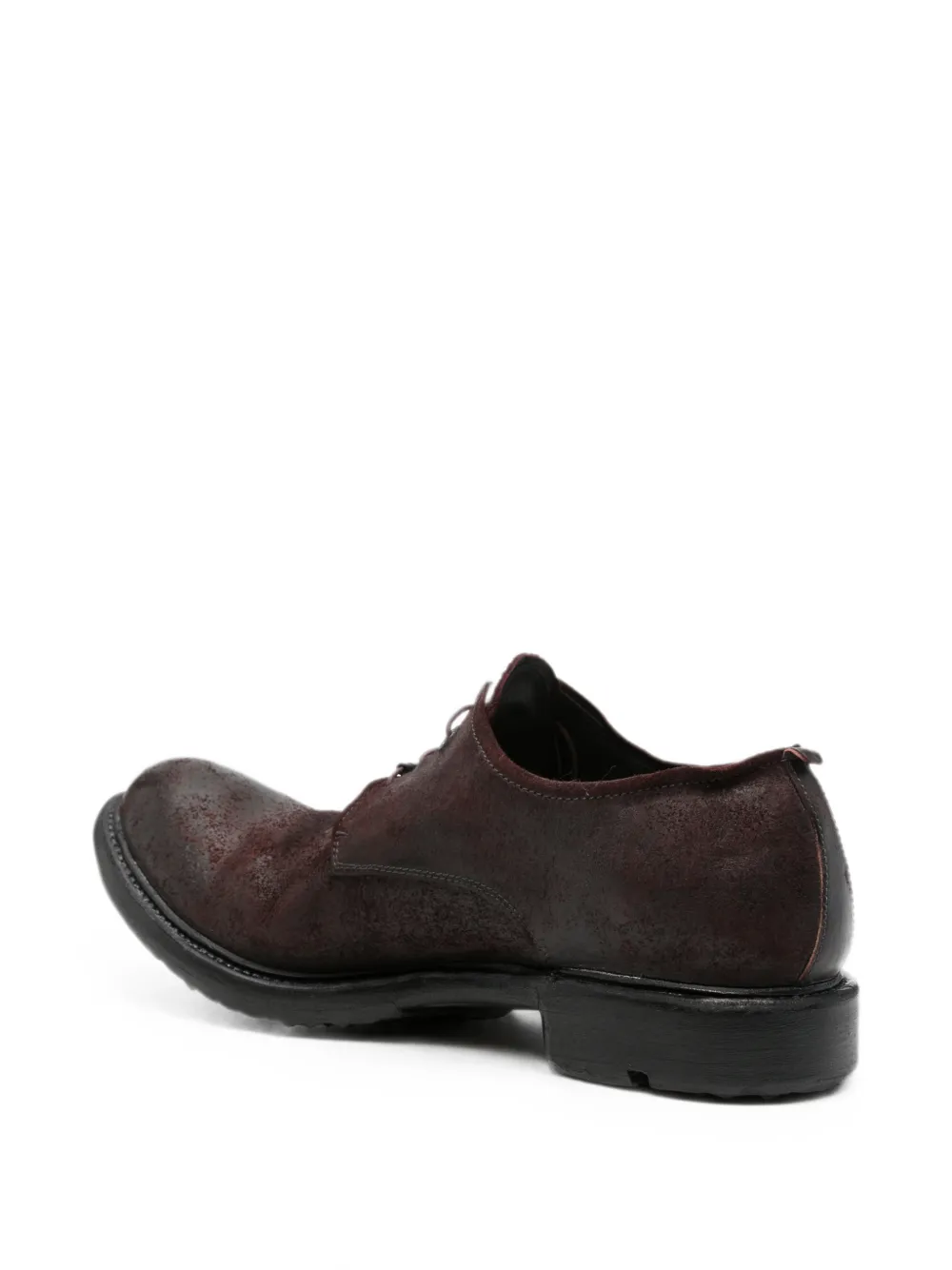Layer Zero Distressed-effect Lace-up Derby Shoes In Red