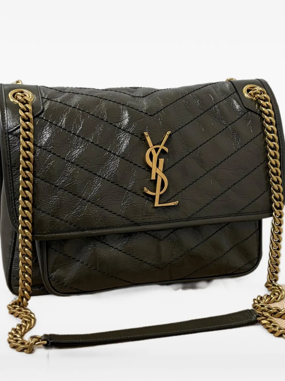 Saint Laurent medium Niki quilted leather shoulder bag - Verde