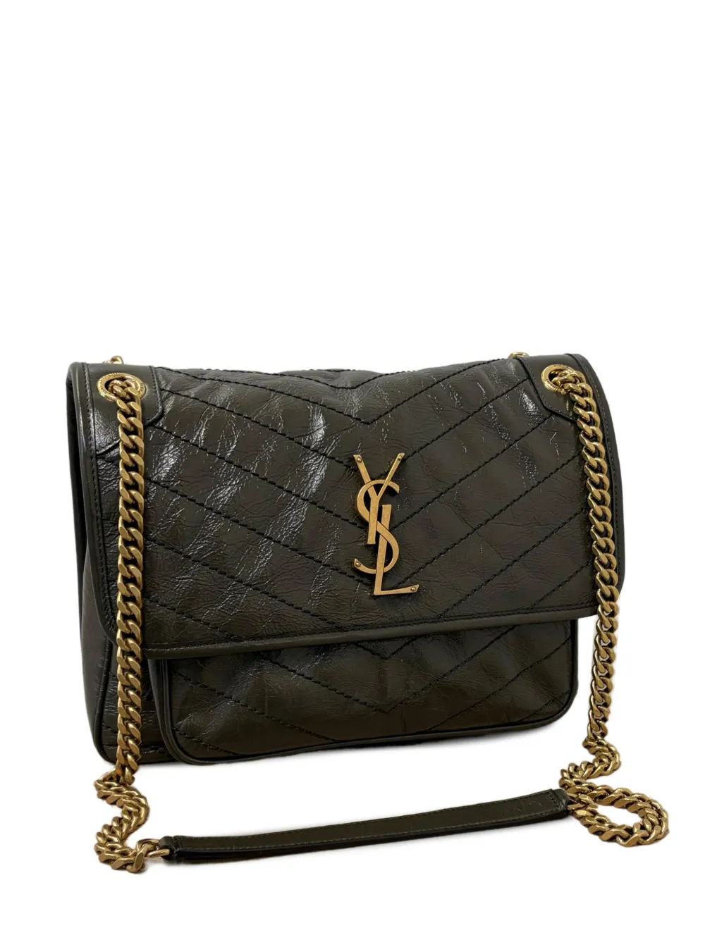 Saint Laurent medium Niki quilted leather shoulder bag - Verde