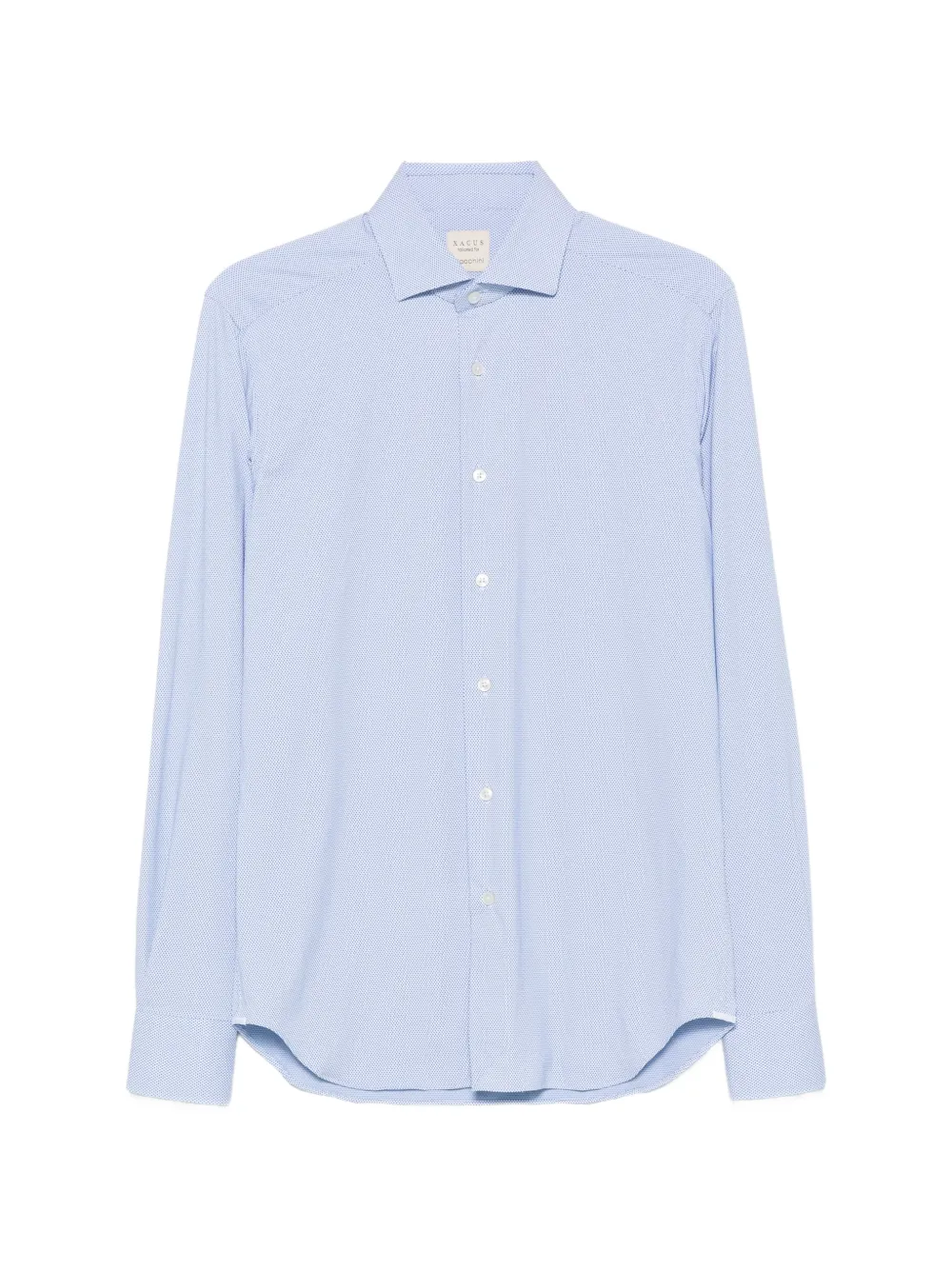 Xacus Geometric-print Spread-collar Shirt In Blue