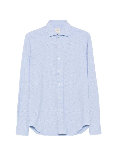 Xacus geometric-print spread-collar shirt