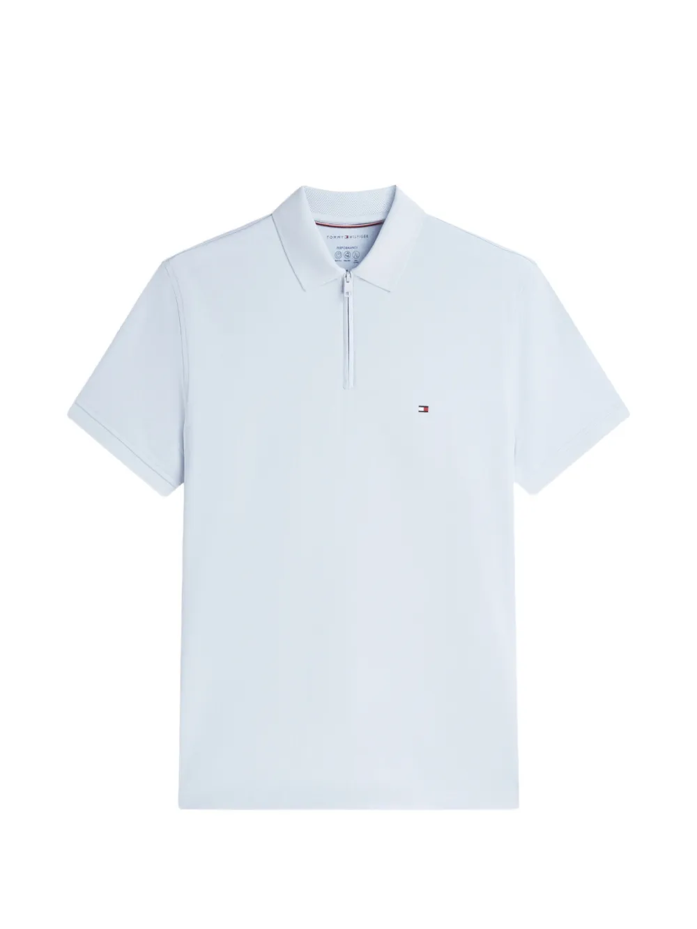 Tommy Hilfiger zip-fastening logo-patch polo shirt - Blu