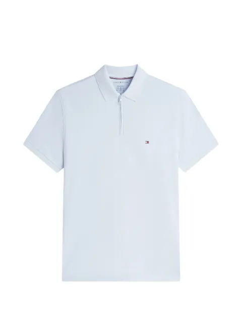 Tommy Hilfiger zip-fastening logo-patch polo shirt