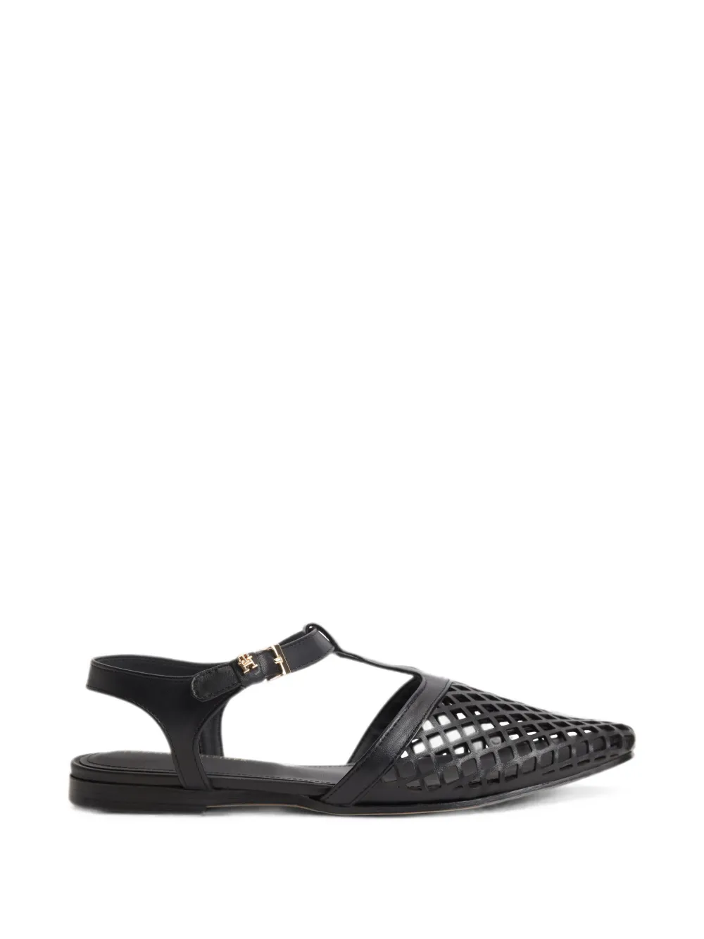 Tommy Hilfiger cut-out T-bar flat pumps - Nero