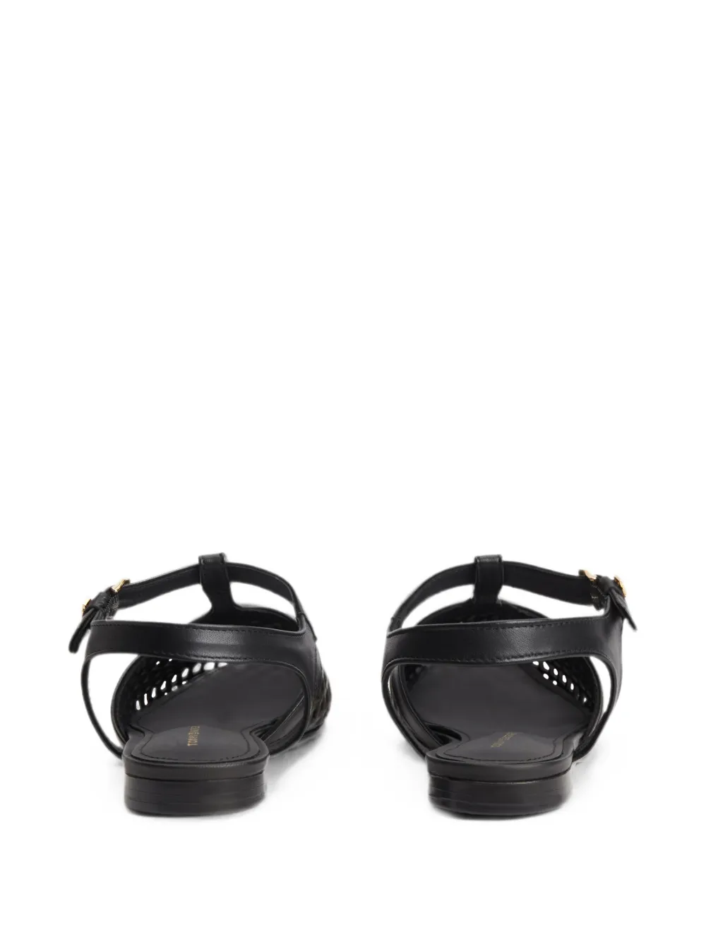 Tommy Hilfiger cut-out T-bar flat pumps Zwart