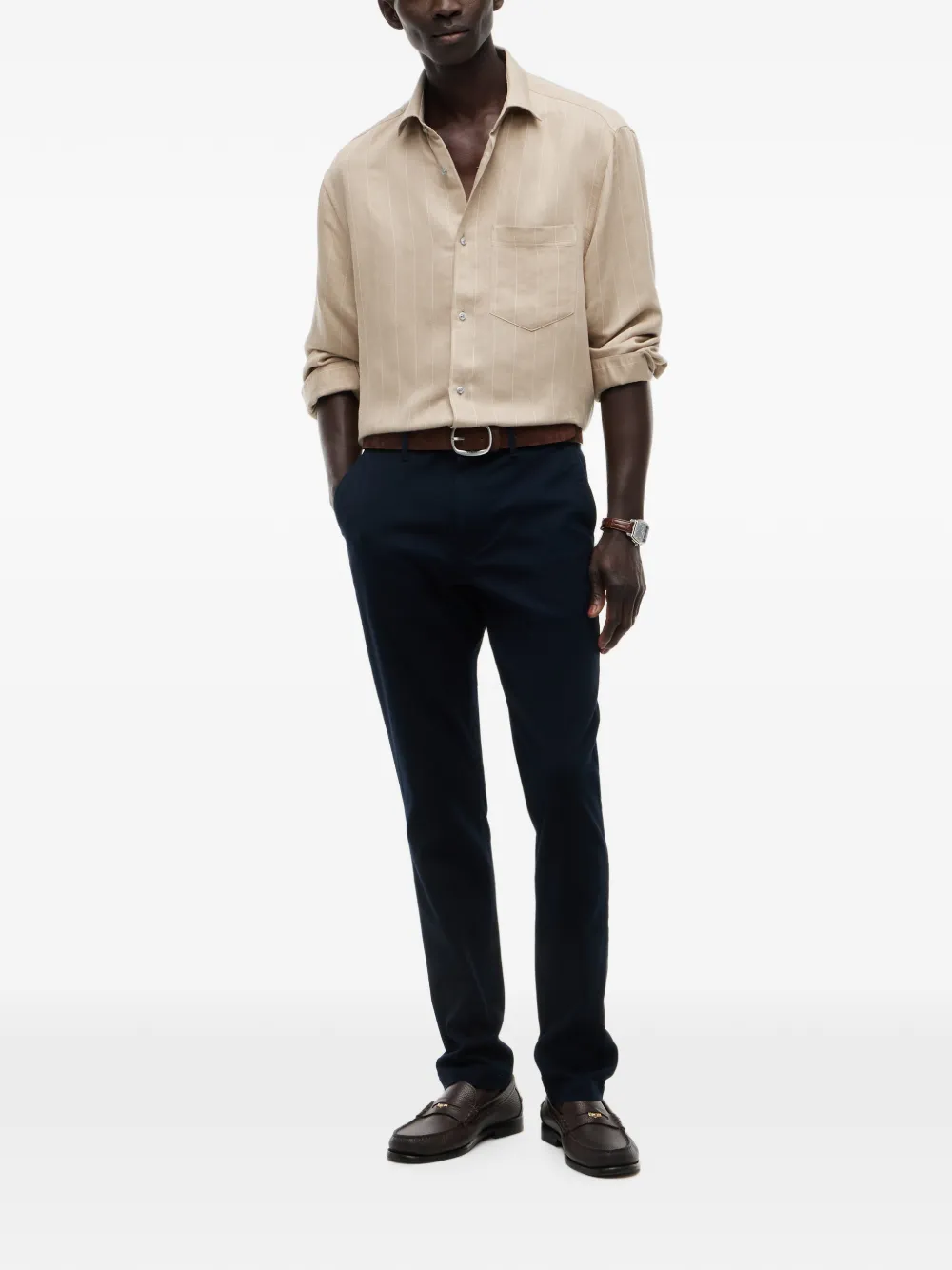 Tommy Hilfiger Chino met logopatch Blauw