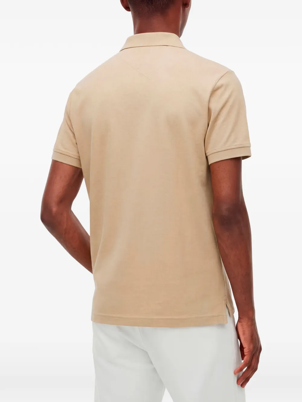 Tommy Hilfiger Poloshirt met logodetail en rits Beige