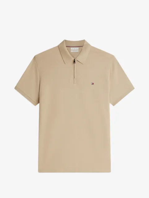 Tommy Hilfiger zip-neck logo-detail polo shirt
