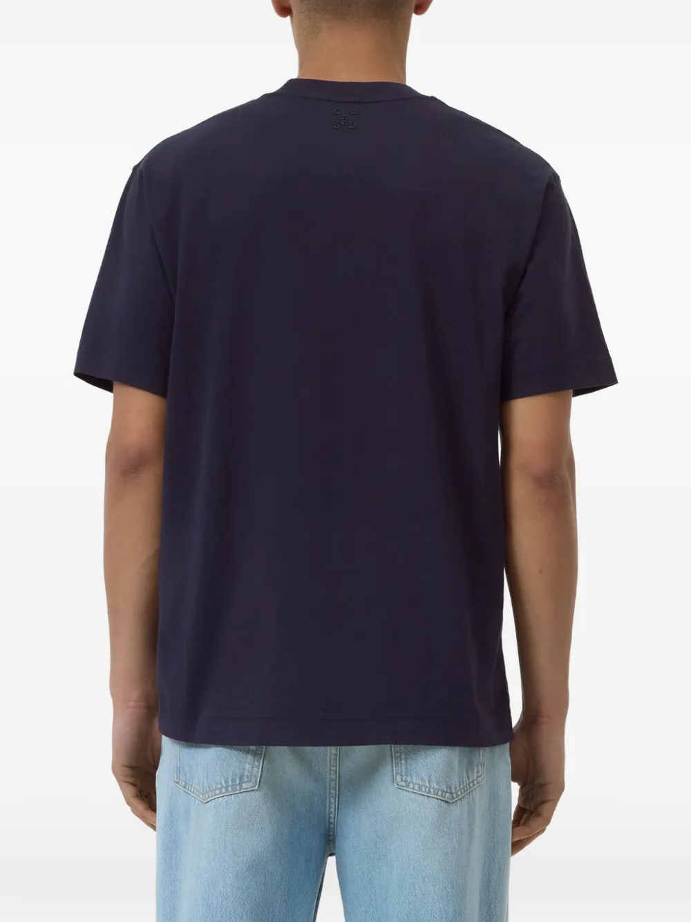 Closed T-shirt met geborduurd logo Blauw
