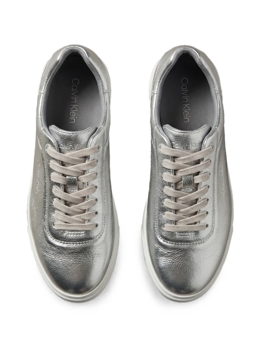Calvin Klein logo-print sneakers Zilver