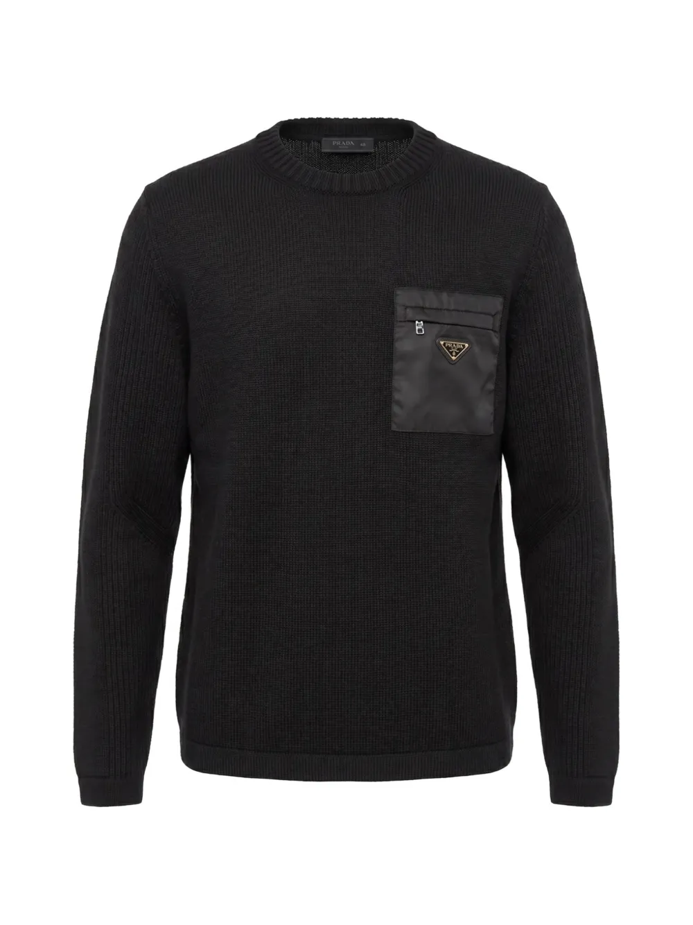 Prada logo-plaque pocket sweater - Schwarz