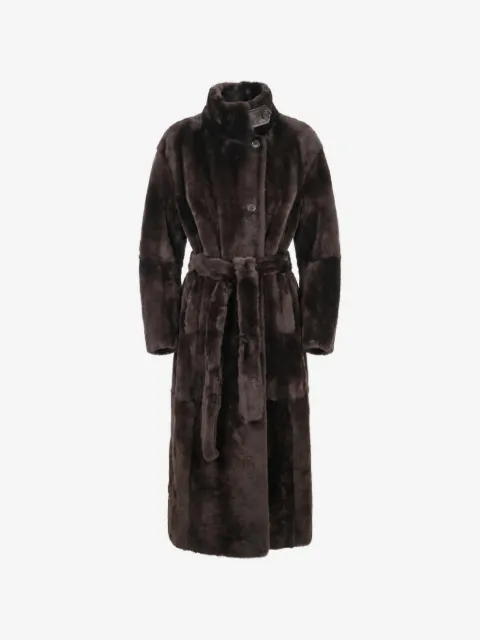 Brunello Cucinelli belted shearling coat