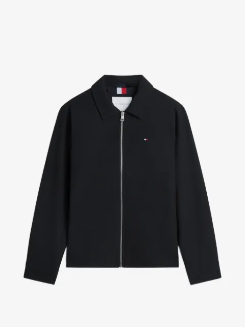 Tommy Hilfiger logo-patch zip-up jacket