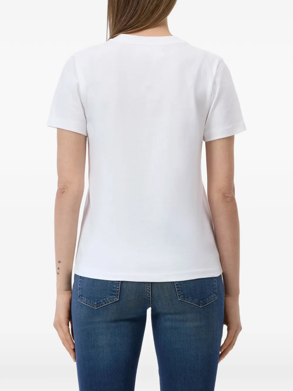 Closed T-shirt met logopatch Wit