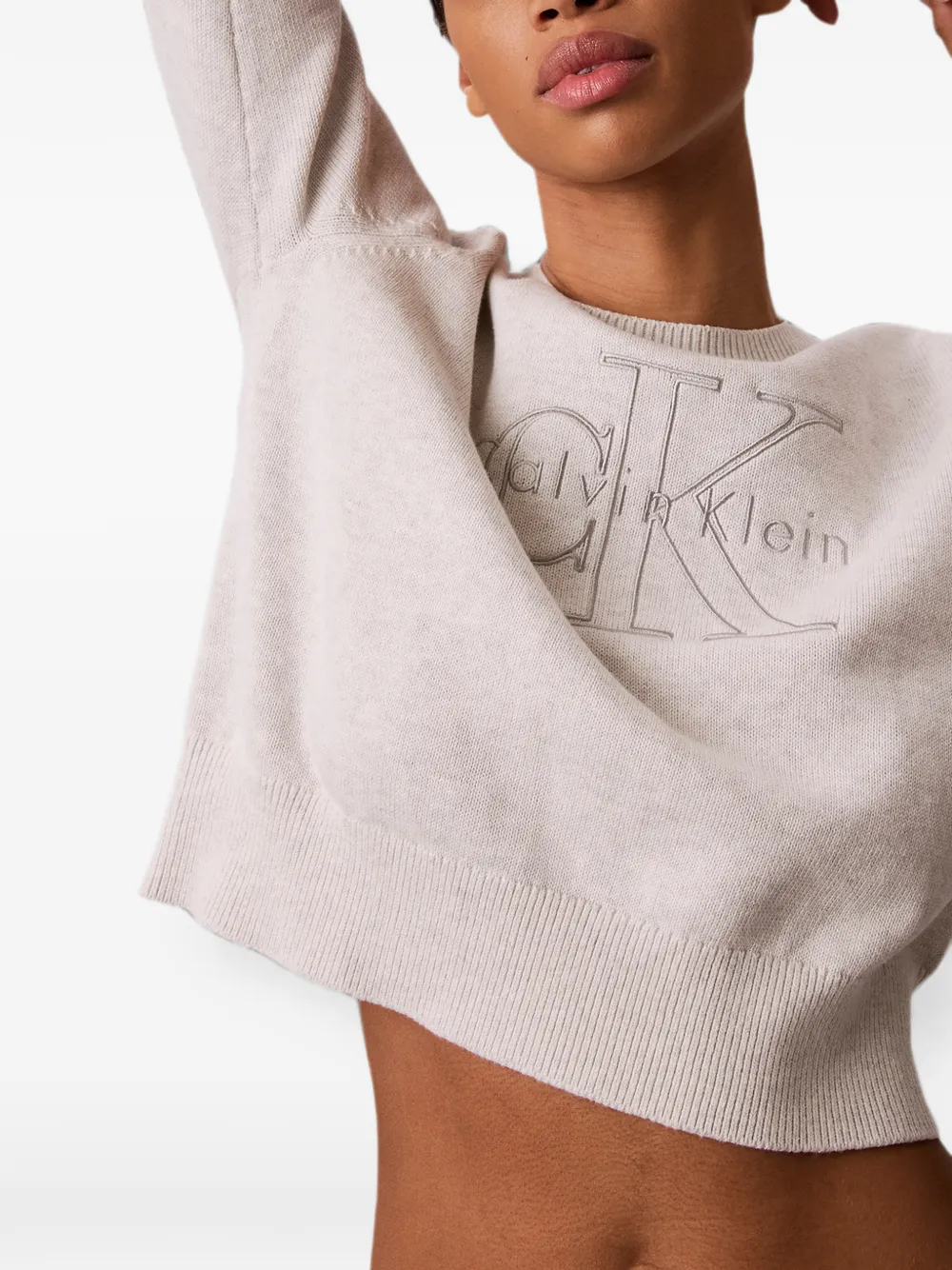 Calvin Klein Trui met geborduurd logo Wit