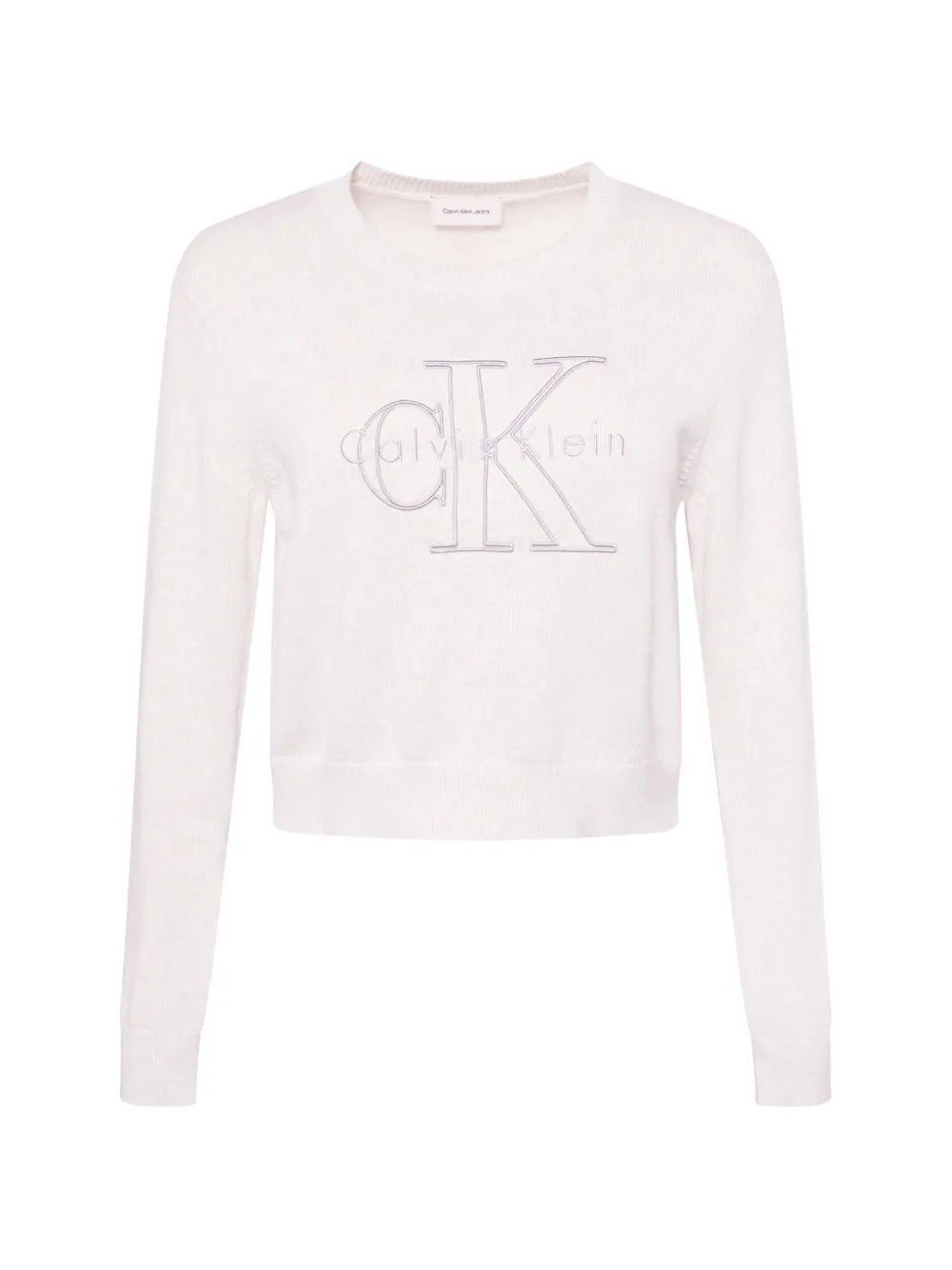 Calvin Klein logo-embroidered sweater - Weiß