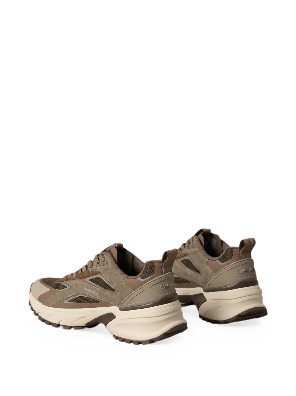 Calvin Klein Runner sneakers met mesh vlakken Bruin