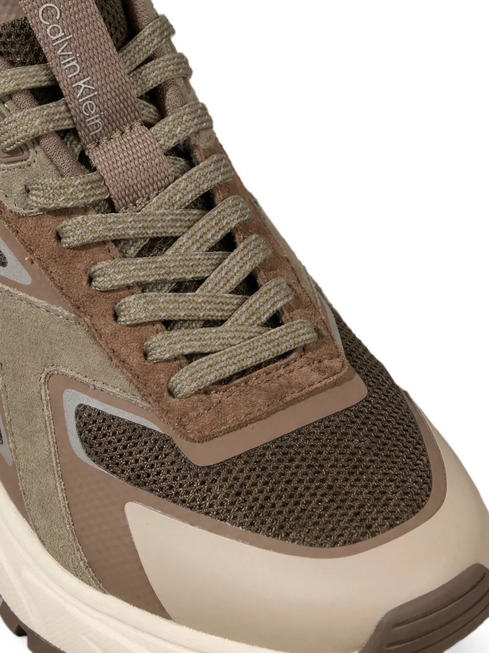 Calvin Klein Runner sneakers met mesh vlakken Bruin