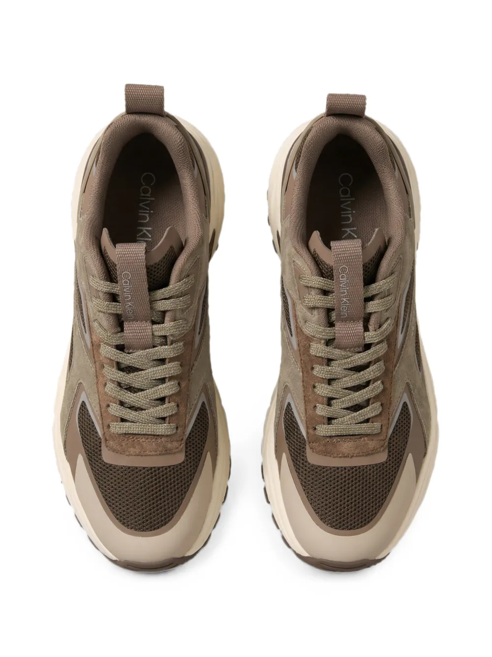 Calvin Klein Runner sneakers met mesh vlakken Bruin