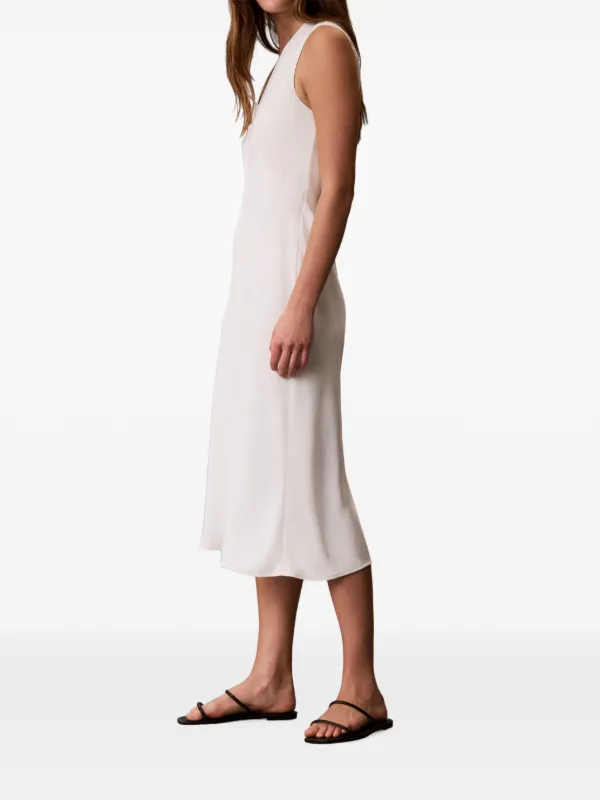 calvin klein white midi dress Calvin Klein Women's Off-The-Shoulder Midi Dress - White