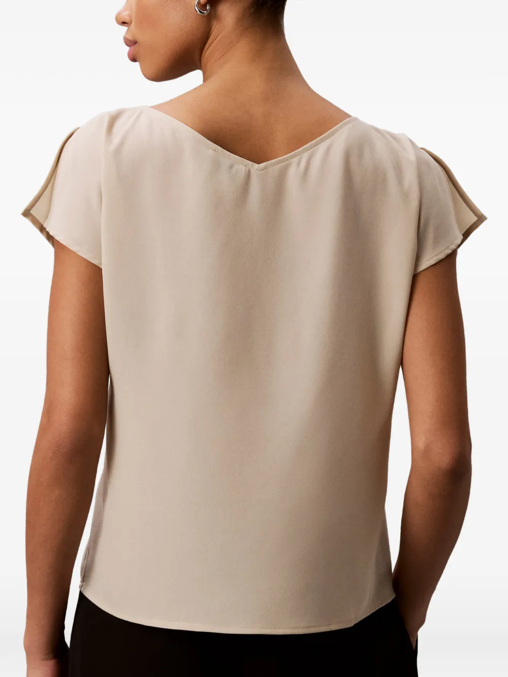 Calvin Klein Blouse met korte mouwen Beige