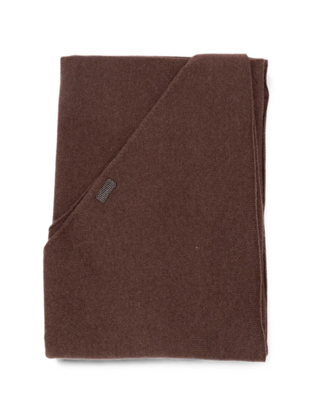 Brunello Cucinelli monili-embellished cashmere scarf - Braun