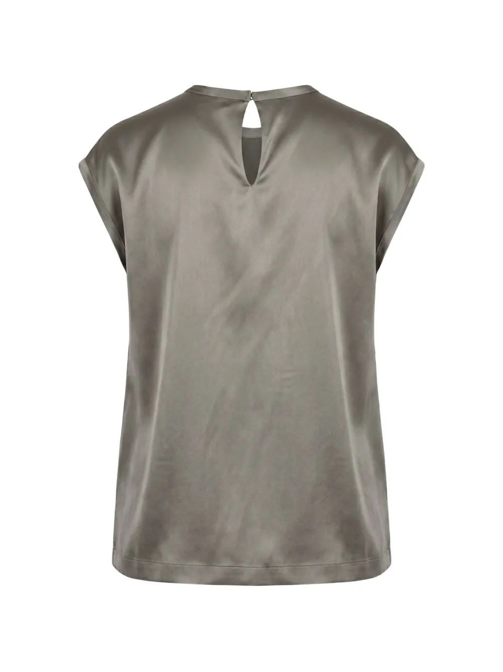 Brunello Cucinelli Monili zijden top met ketting en zak Grijs