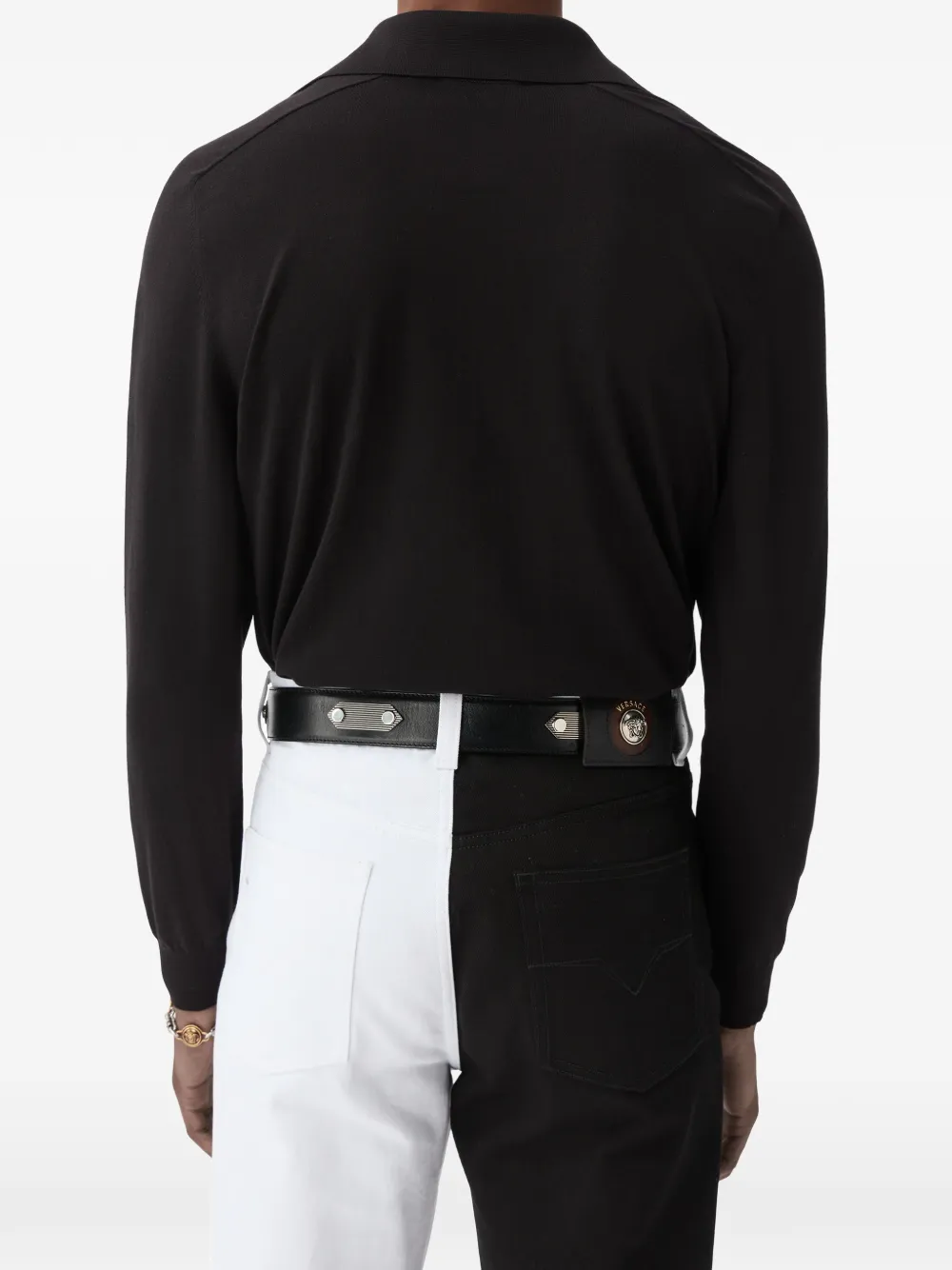 Versace Gebreid vest met Greca-patroon Zwart