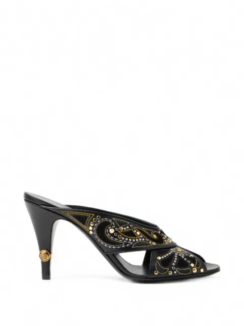 Versace Mules Gianni in pelle con ricamo 90mm
