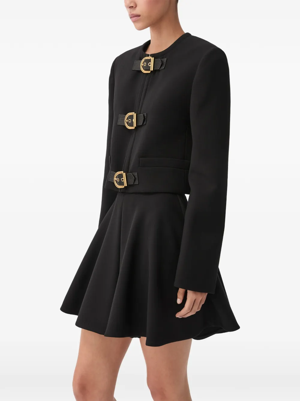 Versace Natté wollen mini-rok Zwart
