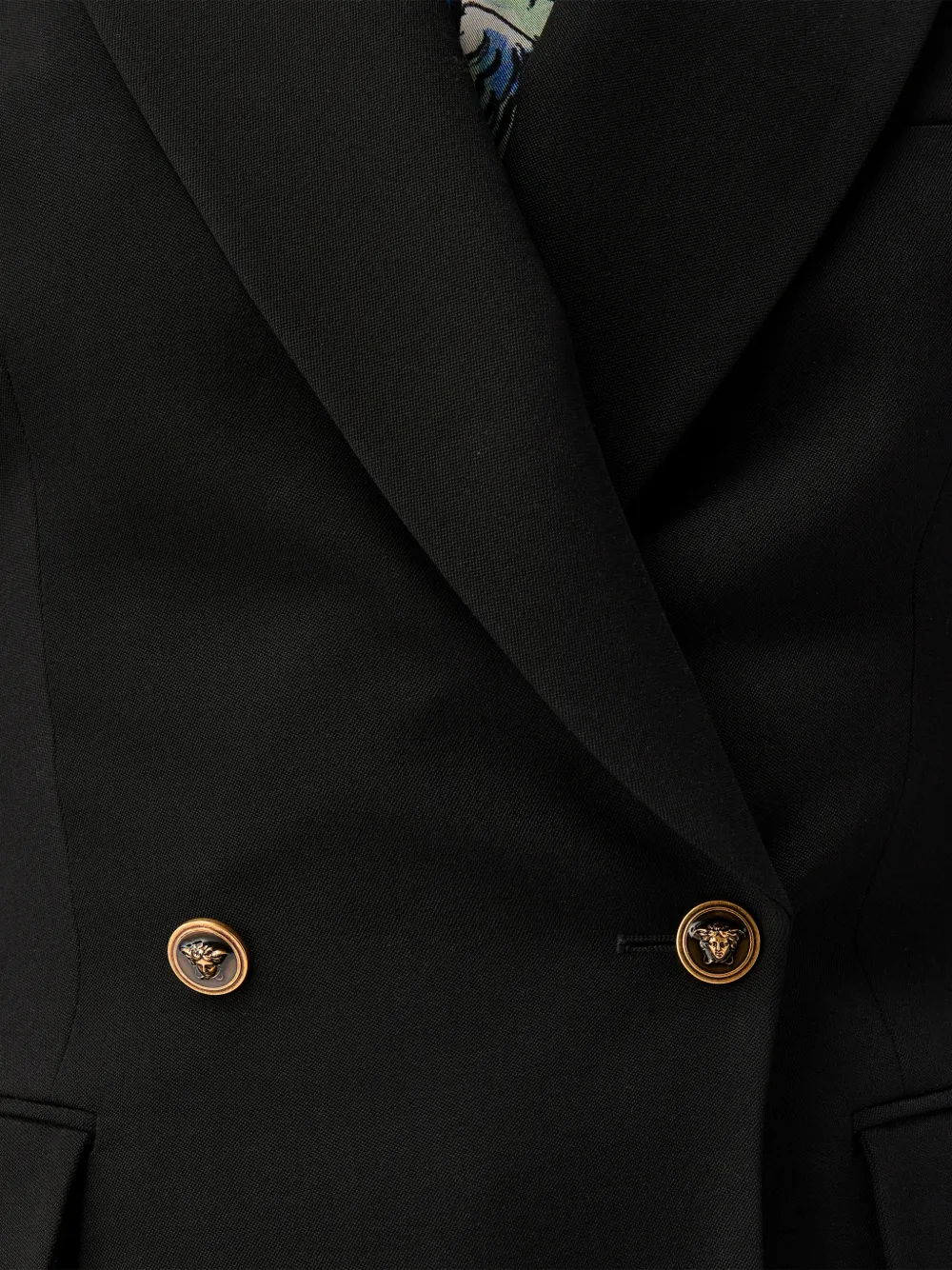 Versace Wollen grain de poudre blazer Zwart