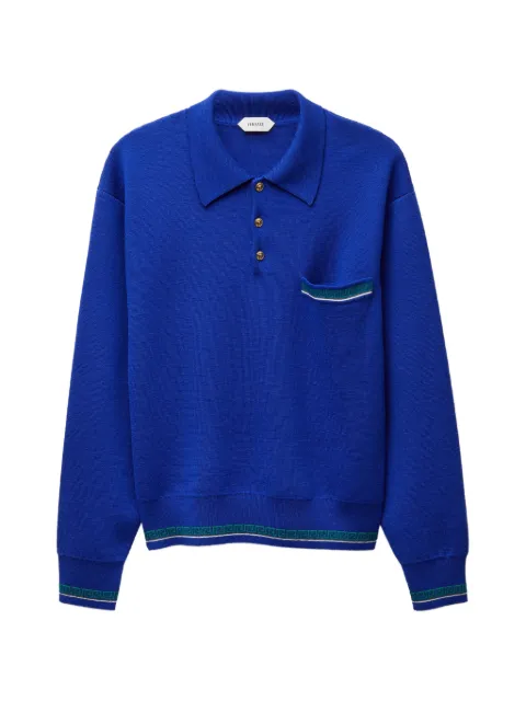 Versace jacquard wool-knit polo jumper