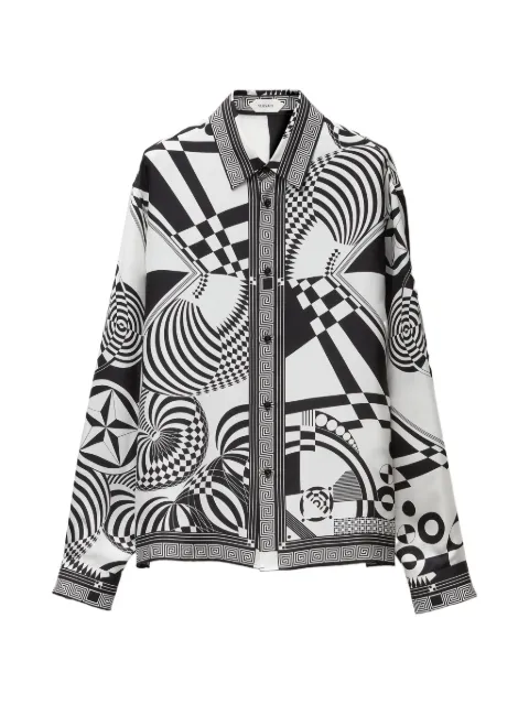 Versace printed silk twill regular shirt