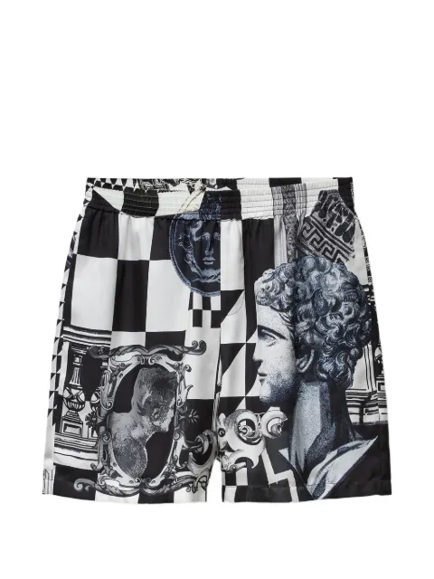 Versace printed silk twill shorts