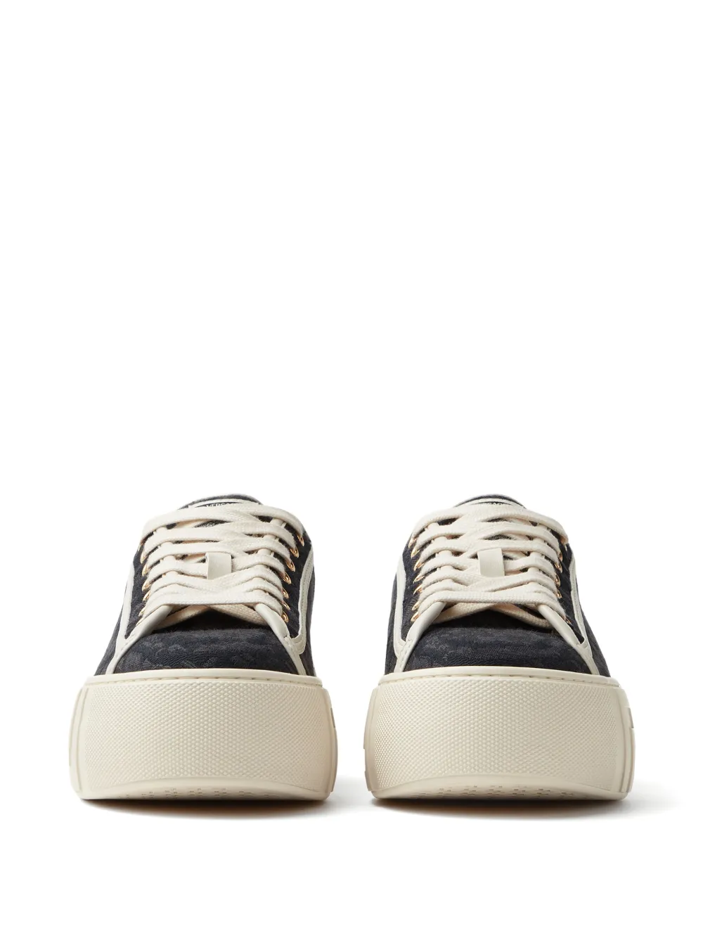 Versace Greca jacquard canvas platform trainers Zwart