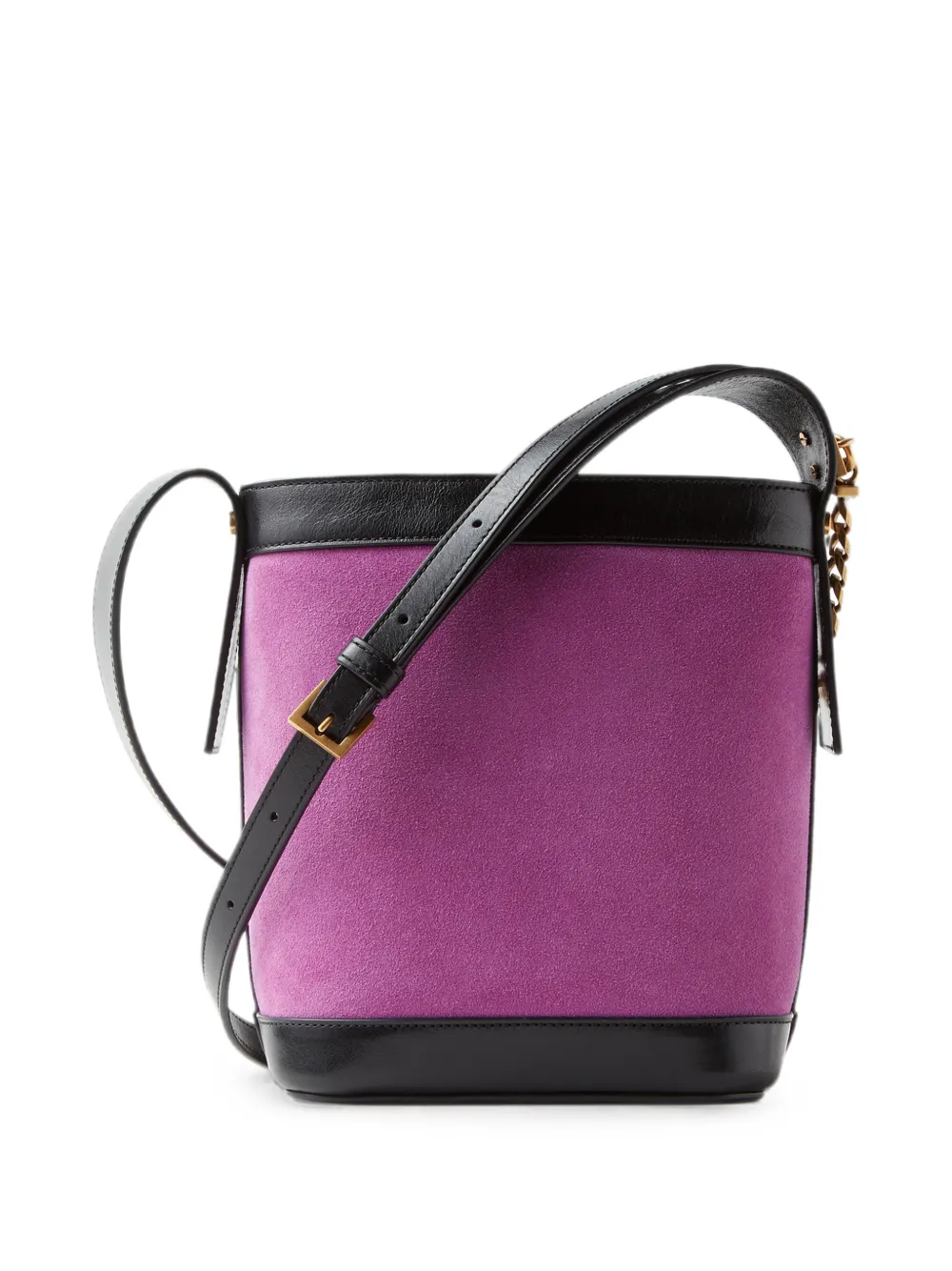 Versace Pivot suède mini bucket-tas Paars